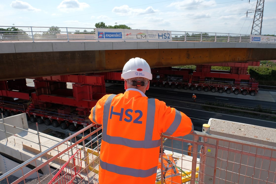 Mark Thurston at the M42 first bridge installation August 2020: Credit: DRPG
(M42, bridge installation, bridge, innovation)
Internal Asset No. 17421