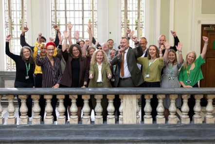 Islington's SEND specialists and council leadership celebrate the inspection findings in Islington Town Hall