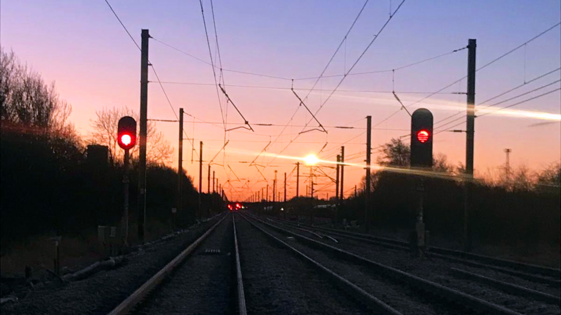 New dawn for train traffic control as upgraded railway reopens in Carlisle: Sunrise over new signals at Kingmoor in Carlisle