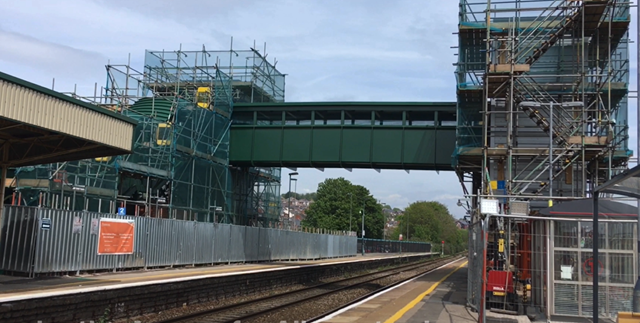 Barry Station new footbridge and lifts in place