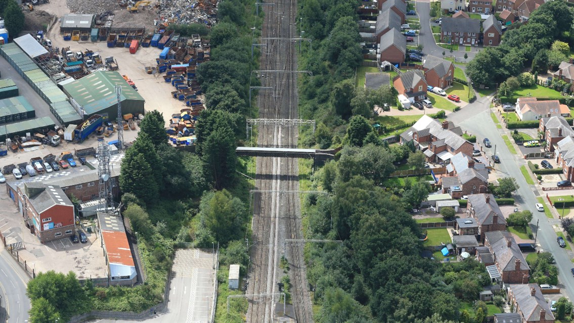 Passengers informed about weekend rail upgrades in Cheshire: Sandbach-aerial-2