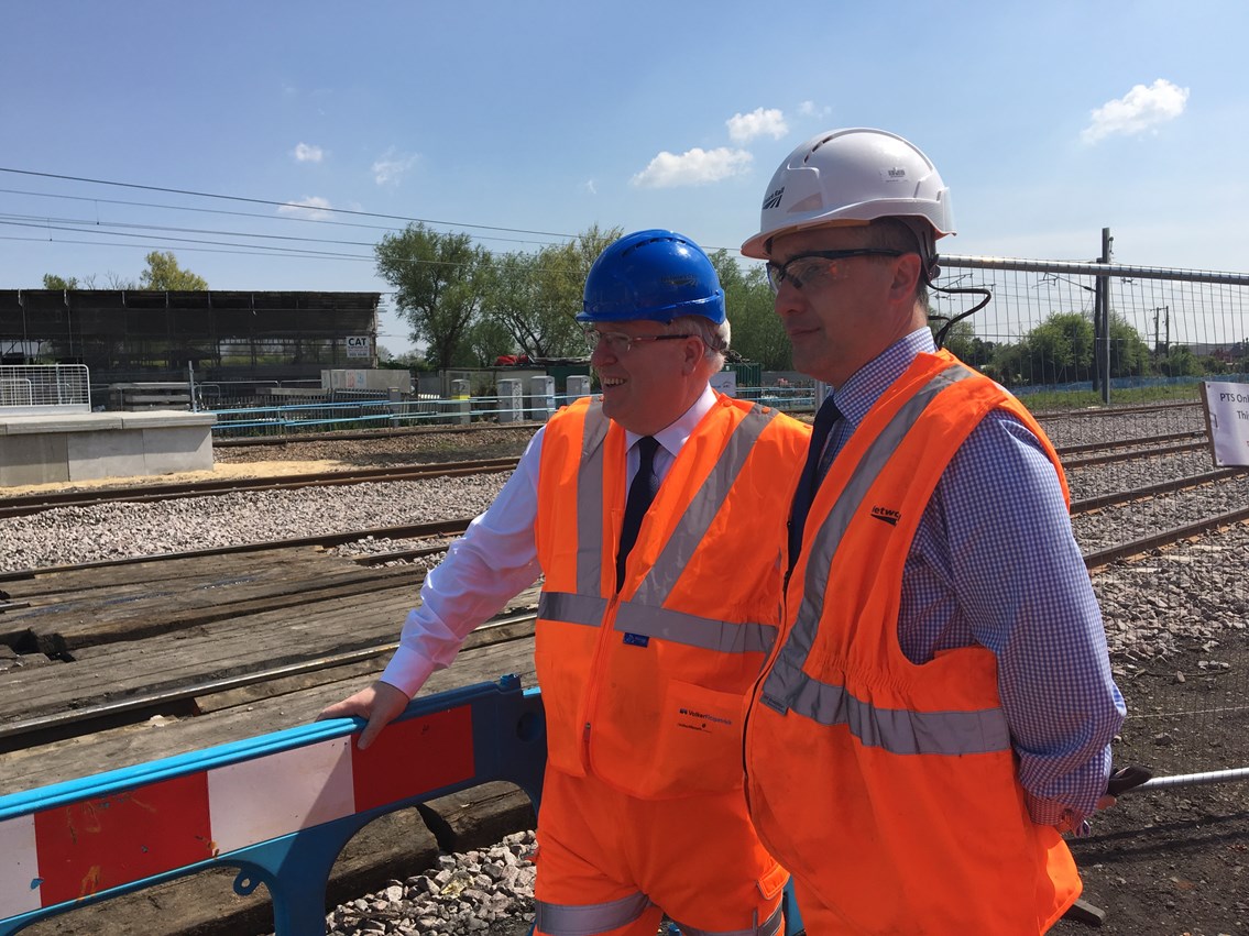 Secretary of State visits new station in Cambridge as work ramps up one year before completion: Surveying progress at the new Cambridge North station