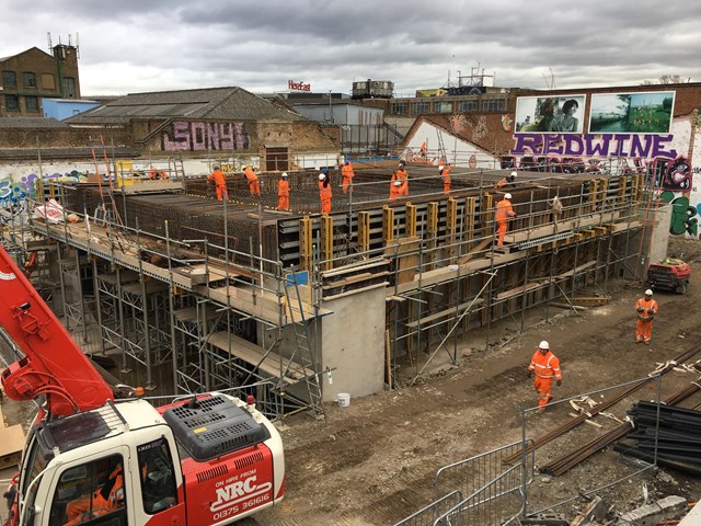 Hackney Wick station subway in progress