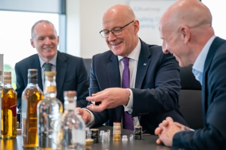 (l-r) Adrian Gillespie, John Swinney and Stuart Johnson