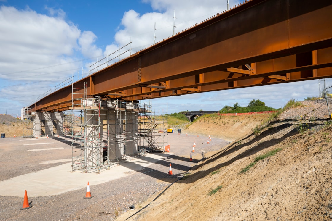 Edgcott Road overbridge steels July 2024