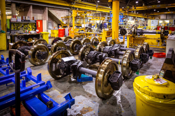Investing in London’s public transport network supports growth and opportunities across the UK, new analysis finds: TfL Image - Maintenance on Tube trains at the Rail Engineering Workshop in Acton 1