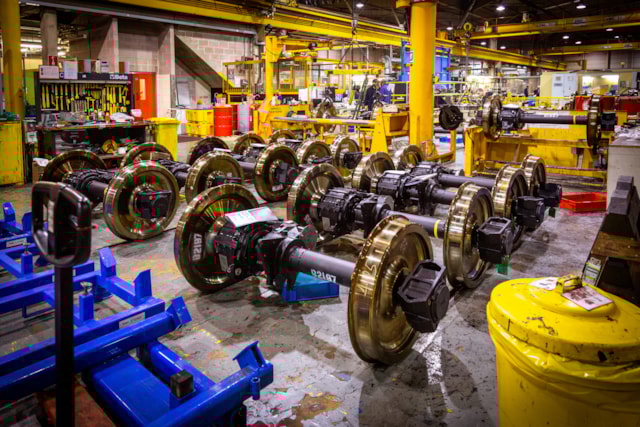 TfL Image - Maintenance on Tube trains at the Rail Engineering Workshop in Acton 1