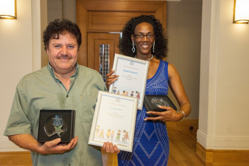 The two overall winners Sahar Gul and Angela Mitchell
