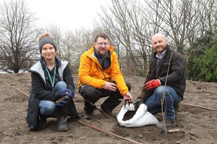 From left to right: Orla Tabley (Islington Council Tree Officer); Andrew Bedford (Islington Council's Head of Greenspace and Leisure Services); Steve D'Arcy (Director at Scotscape, who have helped plant tree in Islington and the mini-forest at Barnard Park)