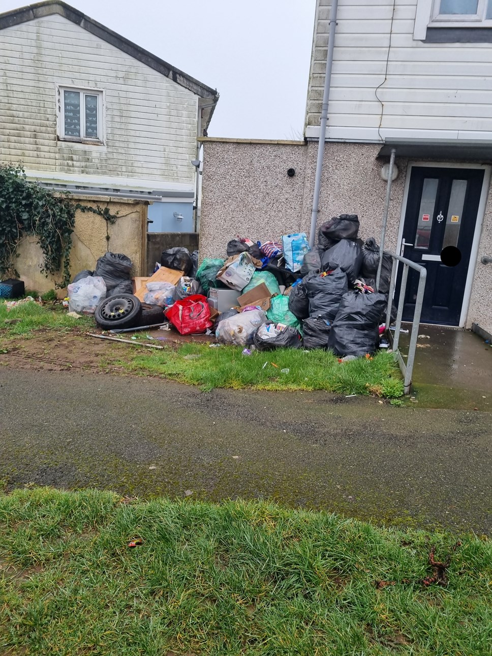 Piles of household waste outside Vicary Crescent property that led to prosecution