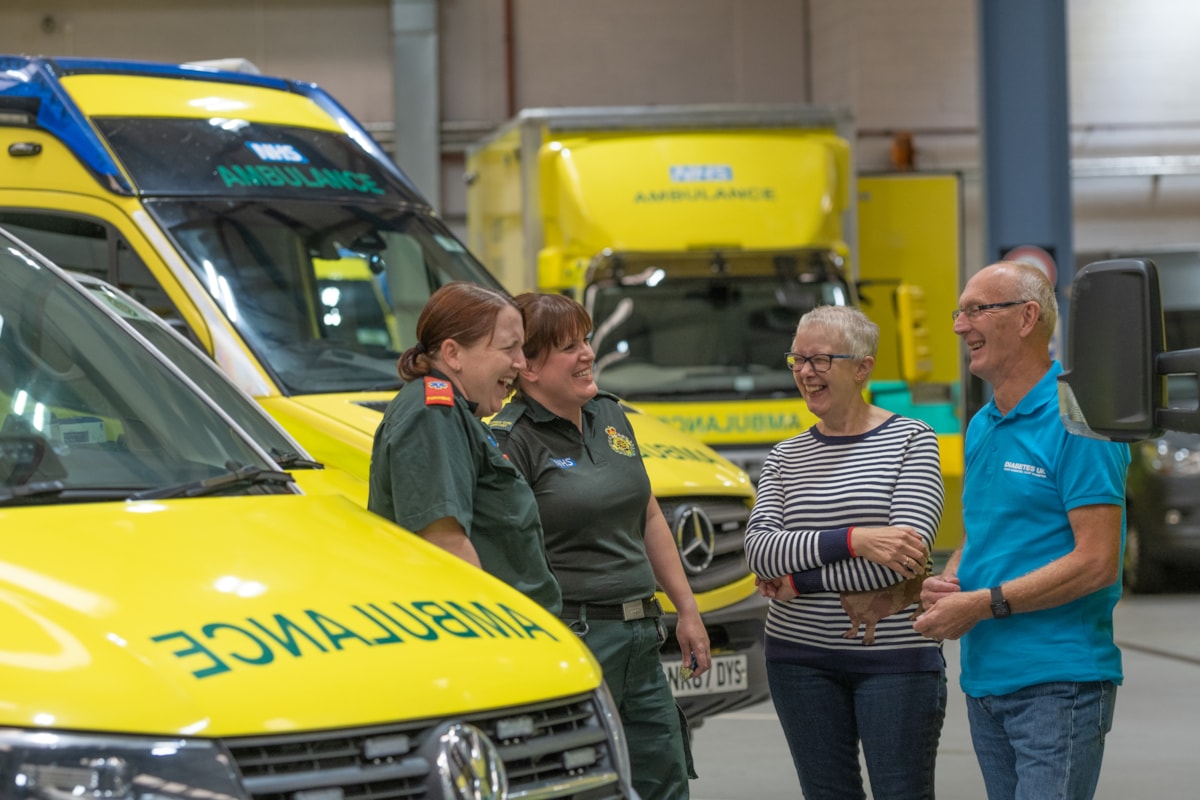 Paul Durham and his wife Alyson are reunited with NEAS crew Rachael Hewitt and Emma Newton