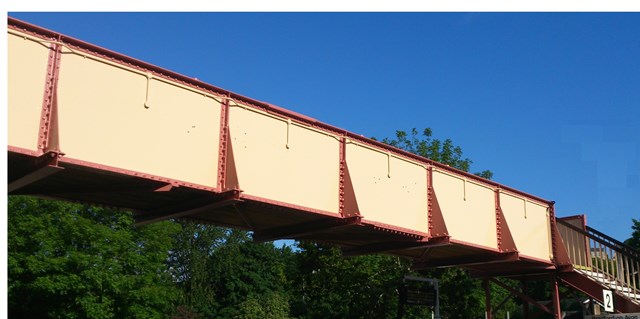 Station footbridge restoration to be entered for national railway heritage award: Bradford on Avon station footbridge,