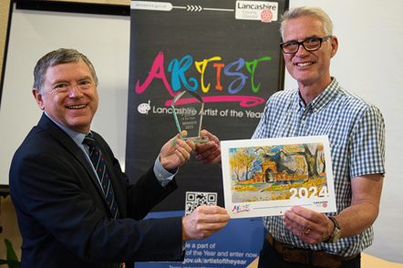 County Councillor Peter Buckley with overall winner Martin Williamson