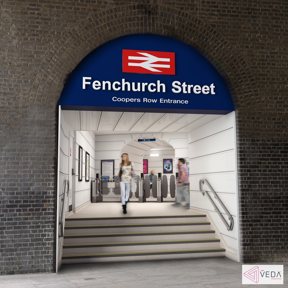 £3.4 million upgrade of Fenchurch Street station begins: Fenchurch St - new entrance