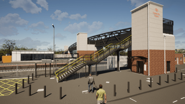 Proposed street-level view of Eaglescliffe station, Network Rail