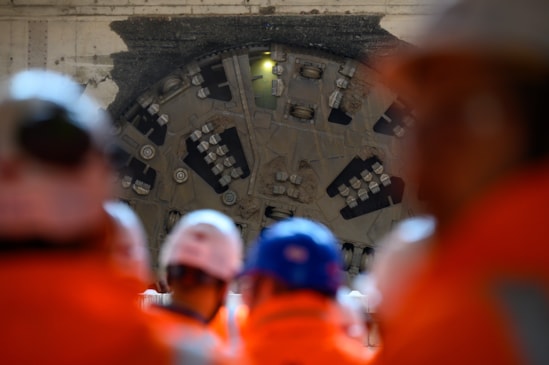 Light shining through the cutter head of TBM Elizabeth after breakthrough Oct 2025: Light shining through the cutter head of TBM Elizabeth after breakthrough Oct 2025