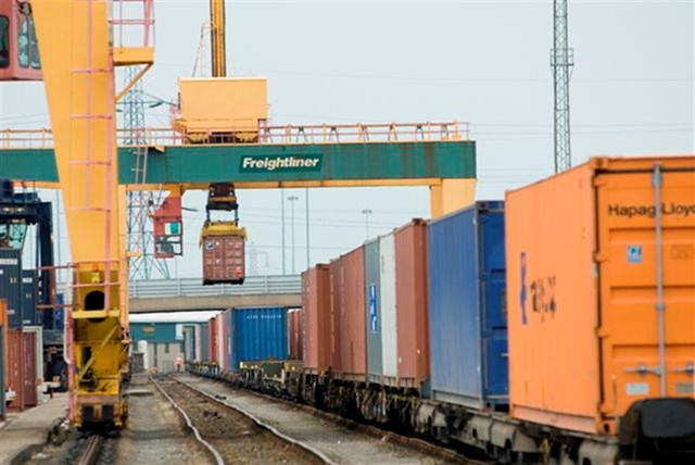 Key railway workers enable 370,000 tonnes of vital food, medicine and other supplies to be moved in a week: Freight being loaded onto railway