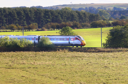 An LNER Azuma travels through countryside, credit LNER (1)