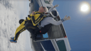 Brian launches out of the plane at 15,000 feet: Brian launches out of the plane at 15,000 feet