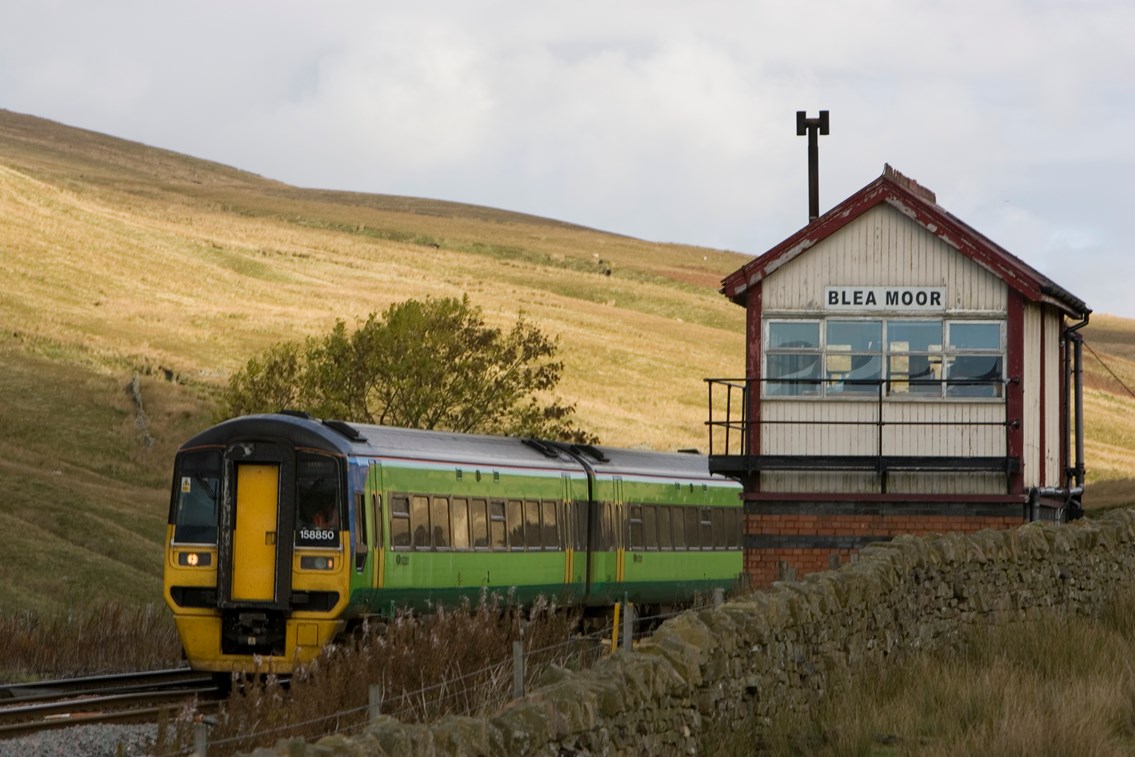 Blea Moor Cumbria: Train passing through Blea Moor