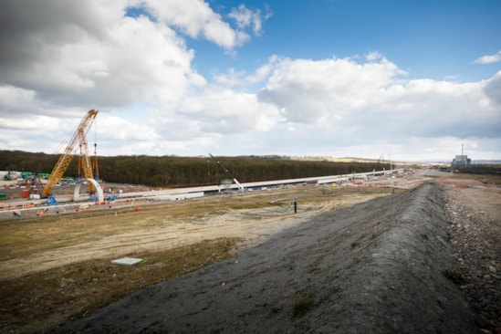 View from the landfill site looking across to Sheephouse Wood during test installation March 2025