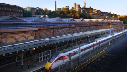 An LNER Azuma at Edinburgh Waverley station, LNER