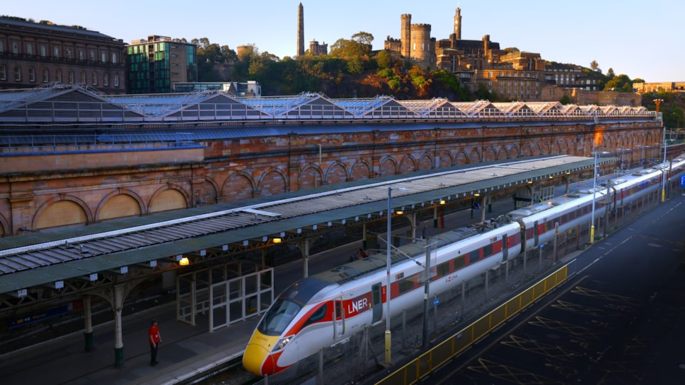 An LNER Azuma at Edinburgh Waverley station, LNER