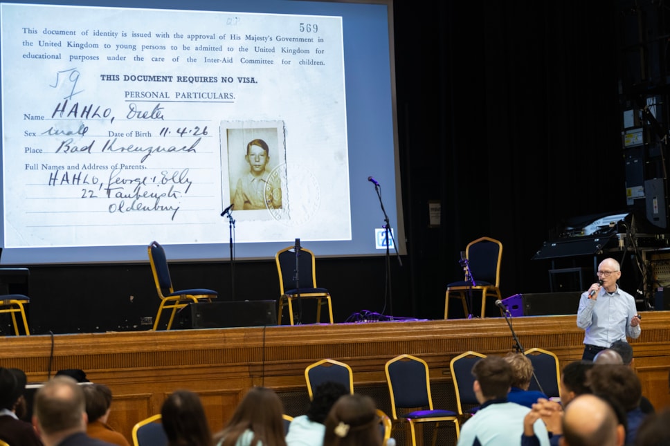 Author Gerry Hahlo speaks at Islington Assembly Hall