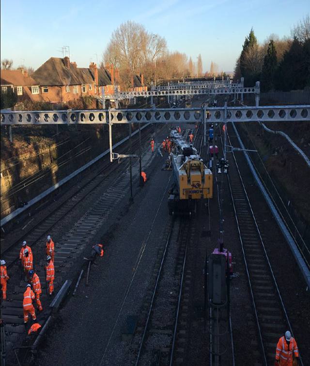 Kirow Crane in operation at Shenfield- Crossrail