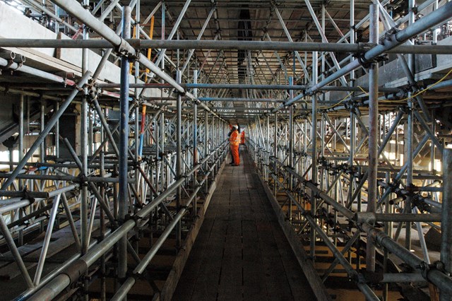 Inside the scaffold