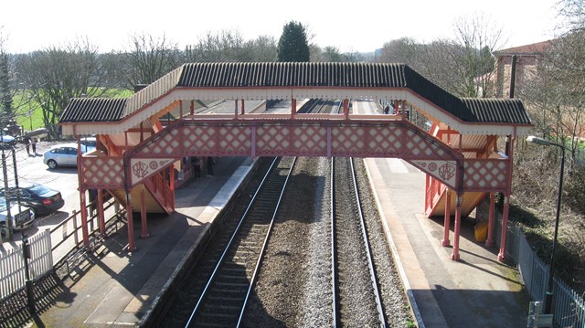 Hagley station footbridge after restoration