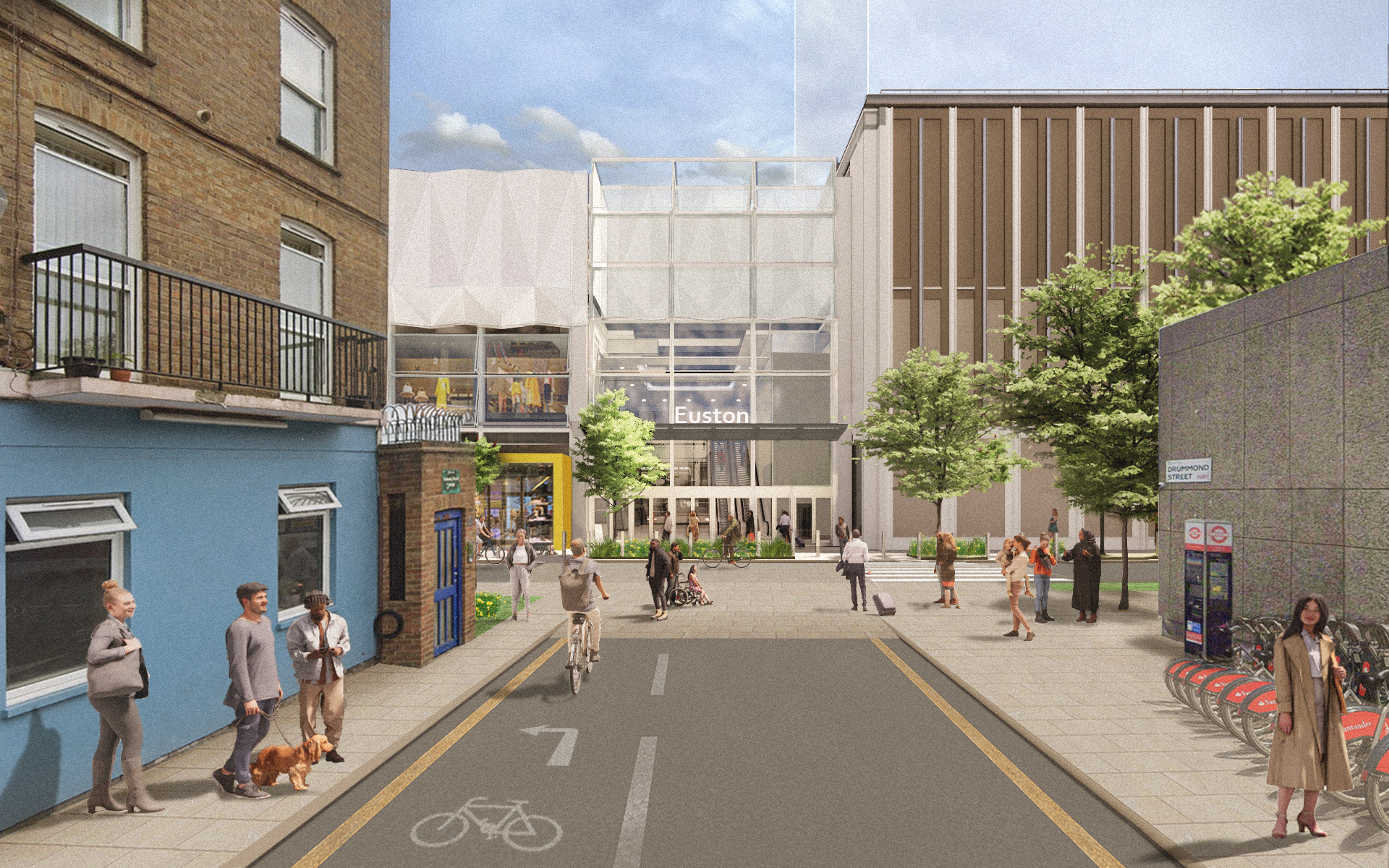 HS2 Euston Station Design Update November 2022 - Drummond Street Entrance