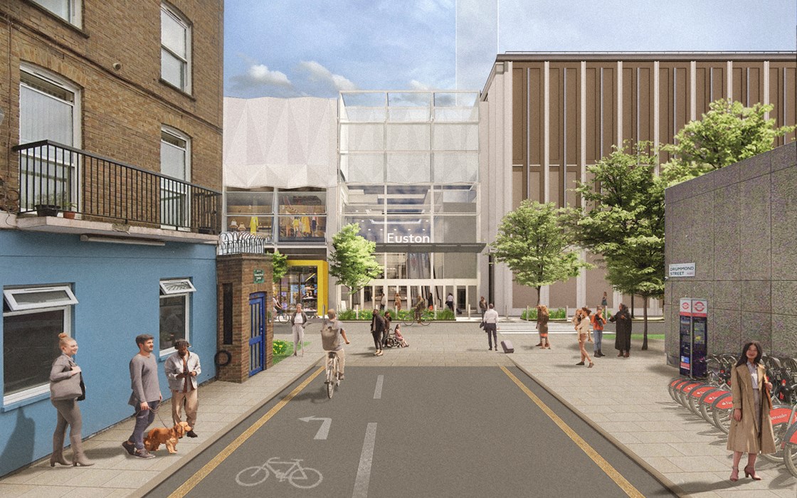 HS2 Euston station design update November 2022 - Drummond Street entrance: HS2 Euston station entrance from Drummond Street

Tags Design, London, Euston, Station