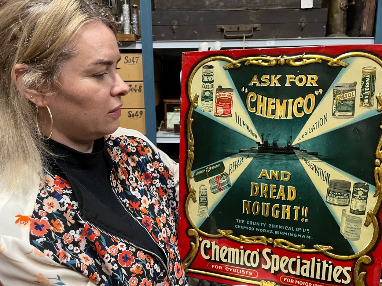 Leeds Industrial Museum store clean: Experts have been hard at work carrying out a detailed inventory of Leeds Industrial Museum's storage area this week, which contains hundreds of objects collected, donated and stored over several generations.
Among the vast selection  is a beautiful catalogue of corporate Christmas cards and calendars printed in the 1950s, vibrant steel signs advertising vintage businesses alongside a series of metal sheets carrying the adorable designs for Leeds-made toffee tins.
Also found among the shelves is a fascinating collection exploring the history of Kirkstall Forge including a photograph of the Kirkstall Forge Home Guard in full uniform.
Pictures is assistant curator Amy Jenkinson with part sof the collection.