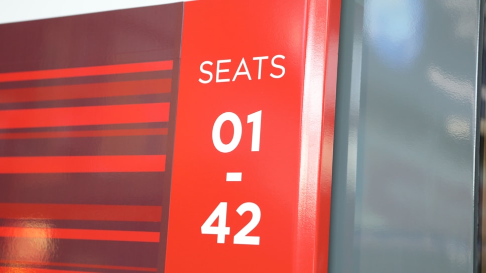 Side of LNER Azuma Train Carriage with seat numbers