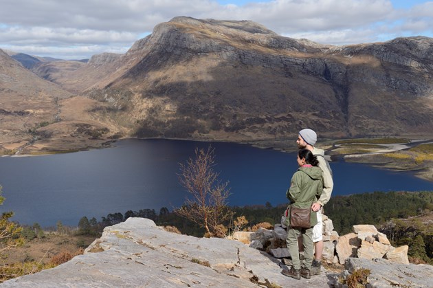 COP26: NatureScot's spokespeople and filming locations: Visitors enjoying a day out at the mountain trail, Beinn Eighe National Nature Reserve. Credit Lorne Gill-NatureScot-2