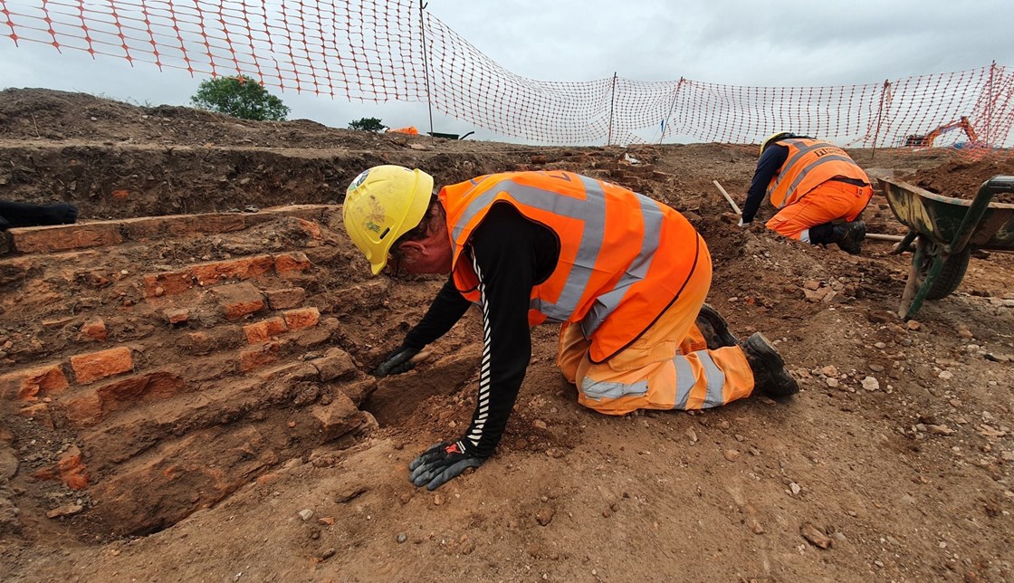 Excavations at Coleshill moat and gardens: Copyright HS2 Ltd