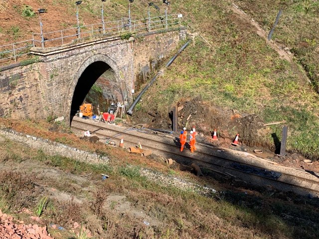 Engineers on site at Honiton tunnel