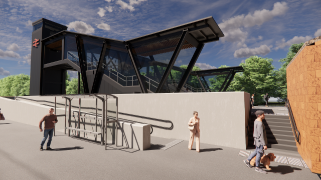 Artist's impression of how Abergavenny station will look