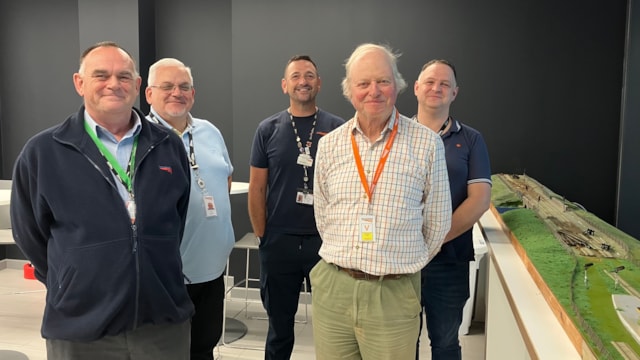 Anthony Pilkington, second right, with Gresley Institute staff: Anthony Pilkington, second right, with Gresley Institute staff