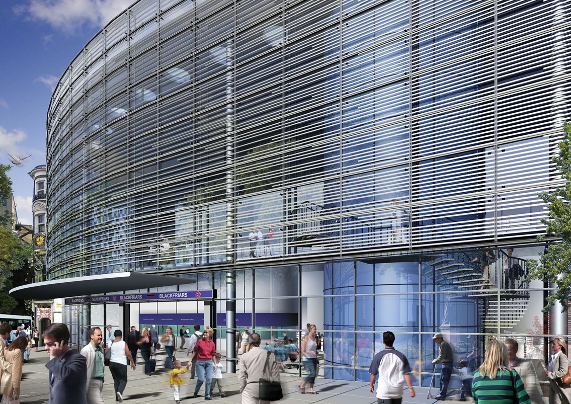 THE £3.5BN THAMESLINK PROJECT CLEARS MAJOR HURDLE: Thameslink - entrance to the new Blackfriars station