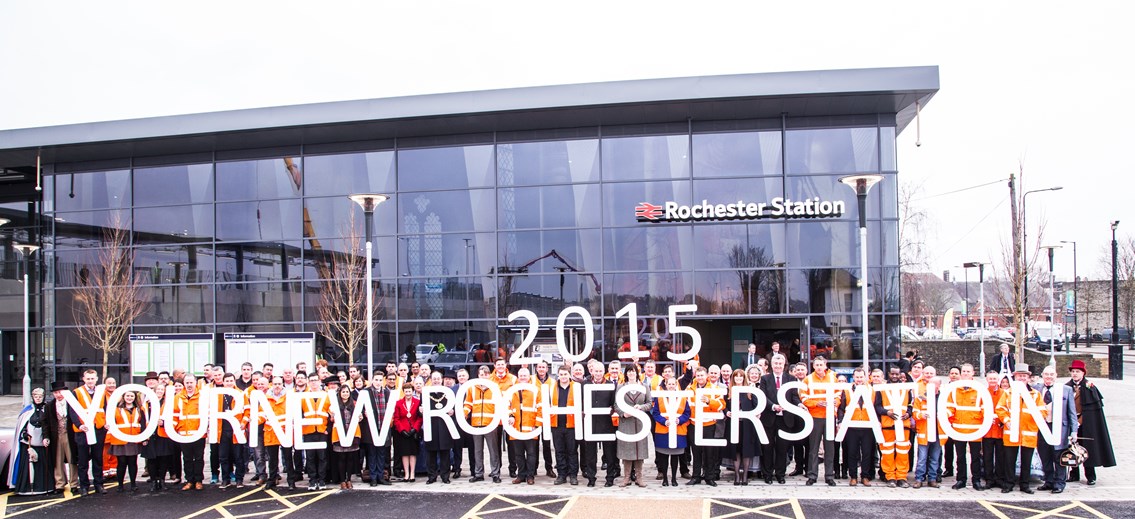 New Rochester station opens for business with more trains and a boost for riverside regeneration: Celebrating the opening of Rochester station, built by Network Rail and operated by Southeastern