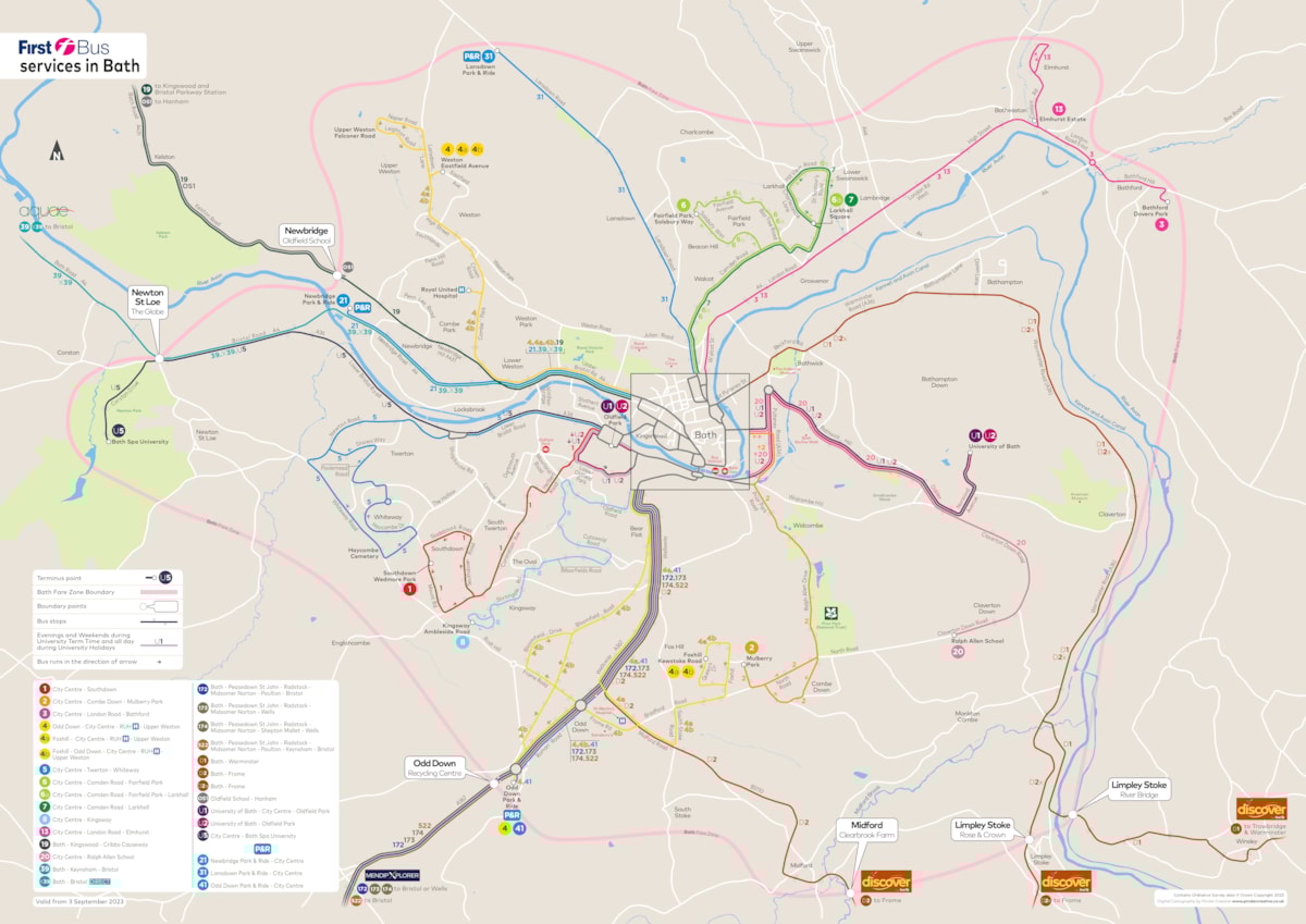 Bath Network map