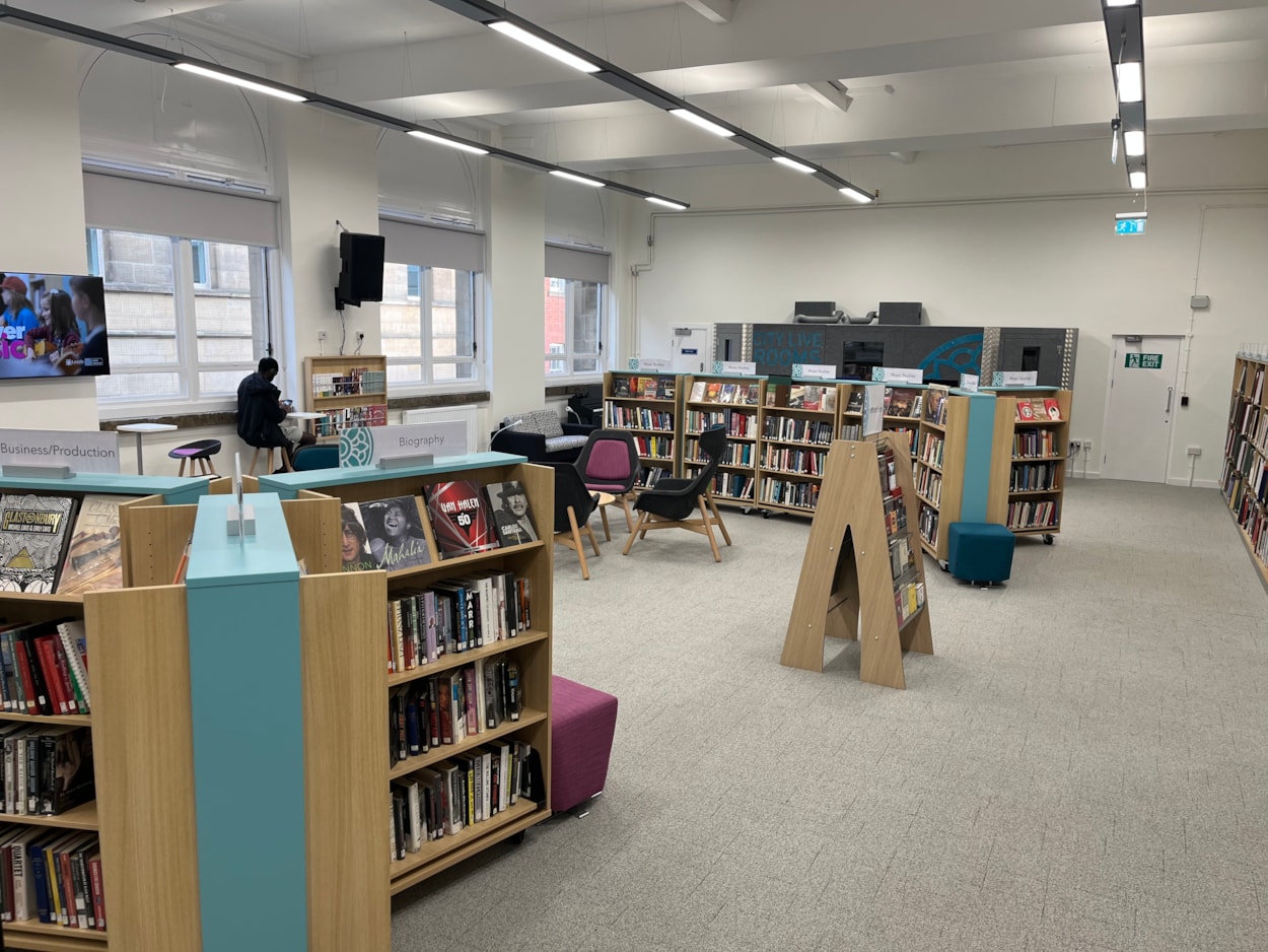 Music library: Set to be a hit with the city’s budding recording artists, musicians and podcasters, the project has seen the building’s historic music library transformed into a dynamic new space, complete with specially created walk-in recording studios, pianos and podcasting facilities.