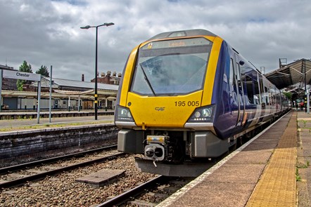 Image shows Northern train heading to Leeds