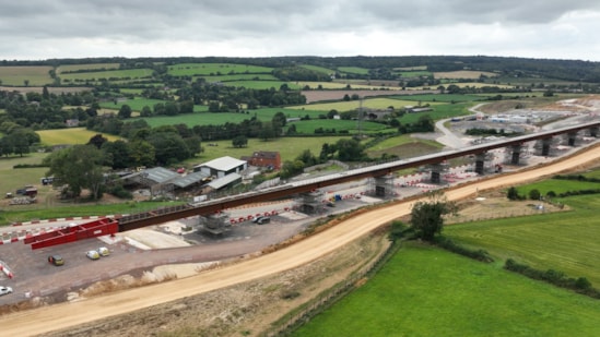 Aerial image of completion of 8 month Wendover Dean Viaduct deck slide-5: Aerial image of completion of 8 month Wendover Dean Viaduct deck slide-5