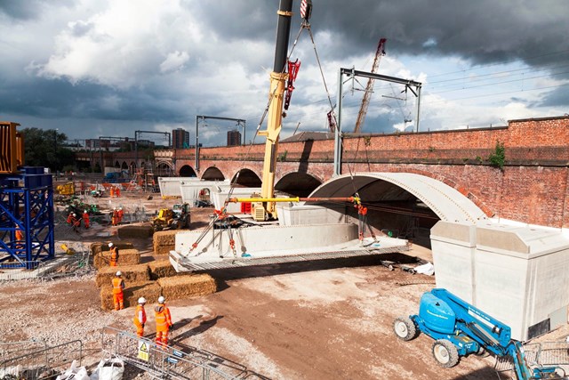 Work continued on Ordsall Chord in Manchester – June 2016