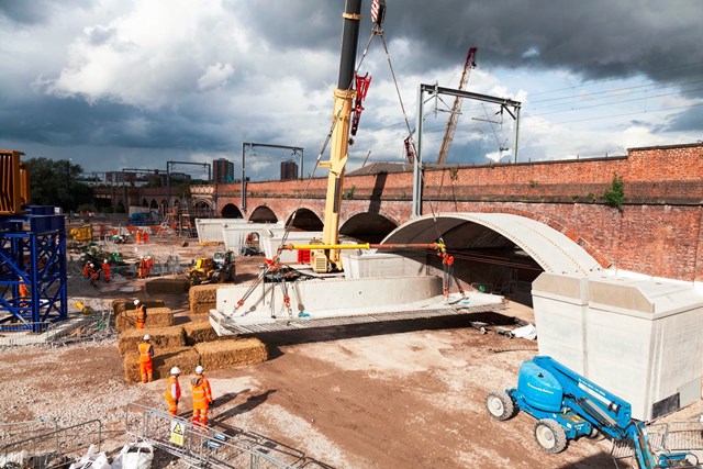 Passengers reminded to check before they travel as railway upgrade in the north continues: Work continued on Ordsall Chord in Manchester – June 2016