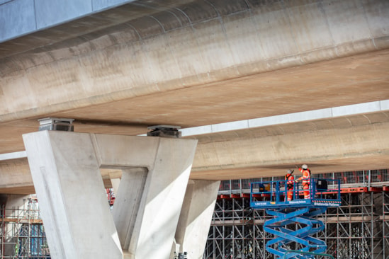 First completed section of Curzon 3 viaduct with V-shaped piers