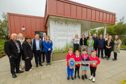 Cllrs Reid, Cowan, McKay, McGhee, Canning and Freel at the official key handover